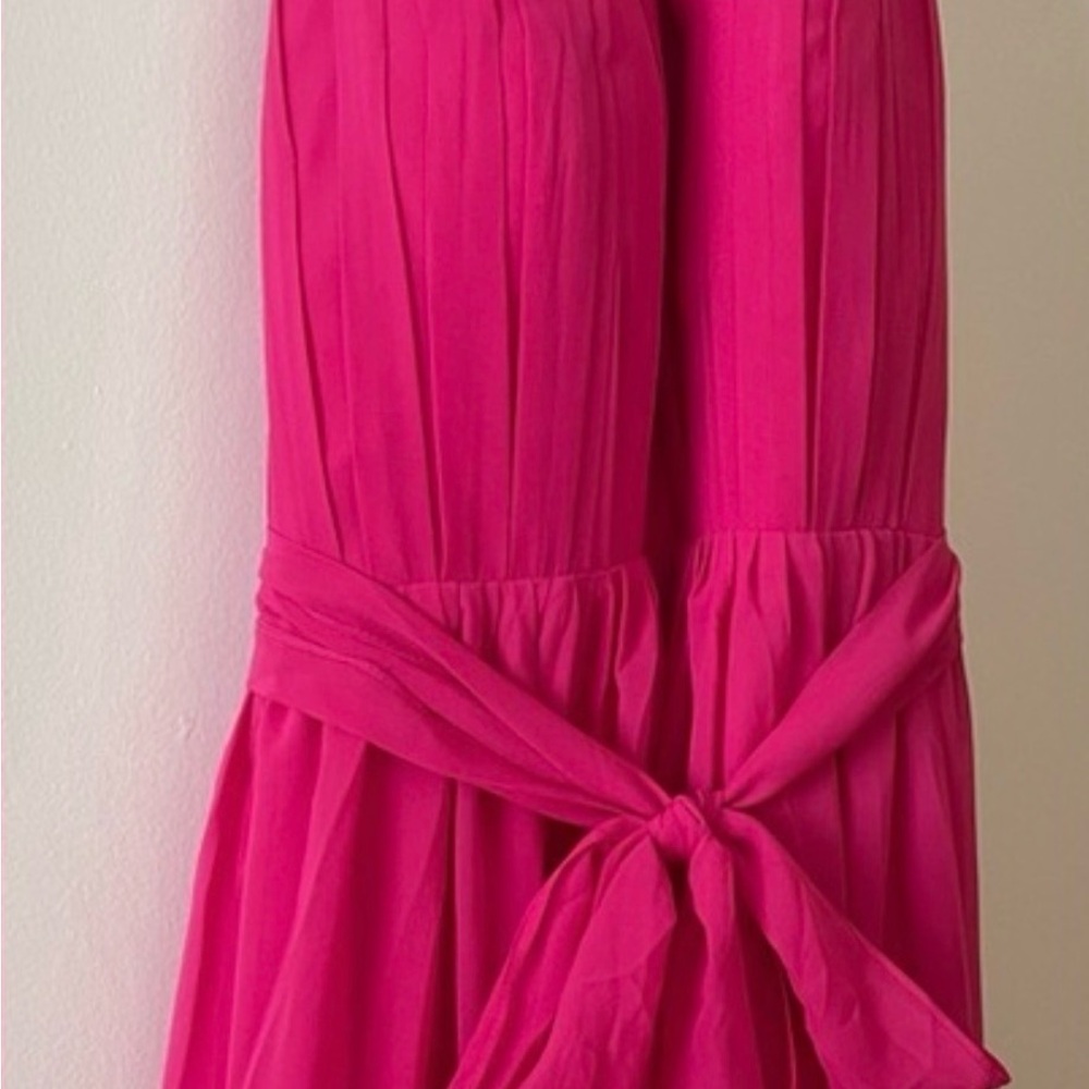Formal Vibrant Pink Halter Dress